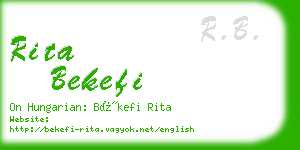 rita bekefi business card